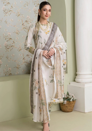 White Floral 3pc Suit