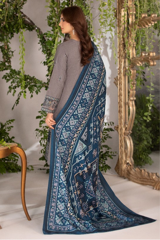 Grey Khaddar 3pc Readymade Suit