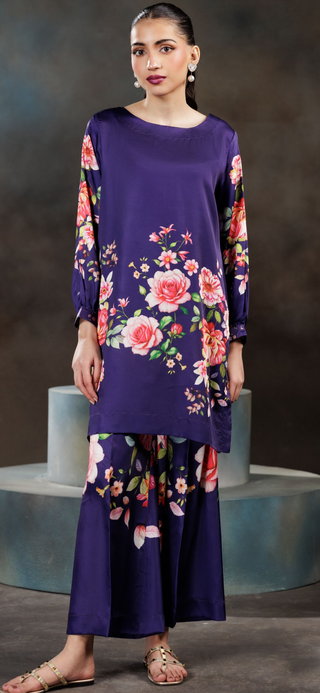 Blue 2pc Silk Co-Ord
