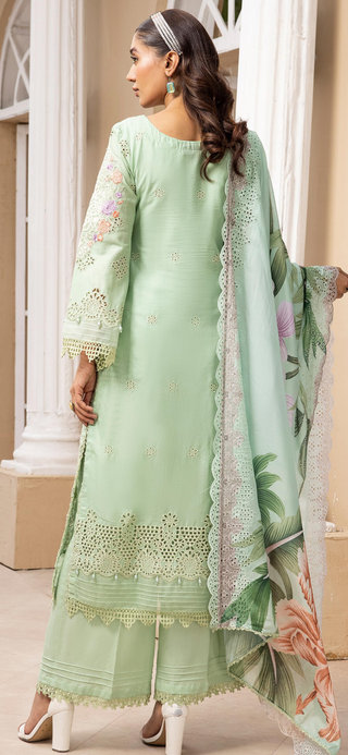 Mint Green Chickenkari Lawn Suit with cutwork