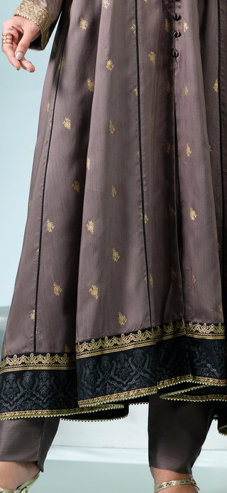 Grey 3pc Viscose Dress with Soft Scarf