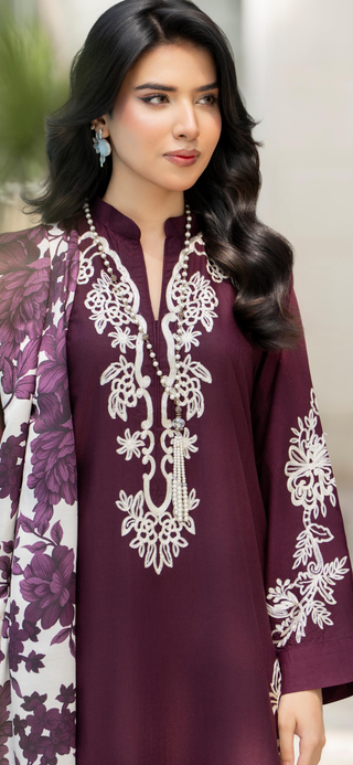 Purple Raniya.h 3pc Linen Suit