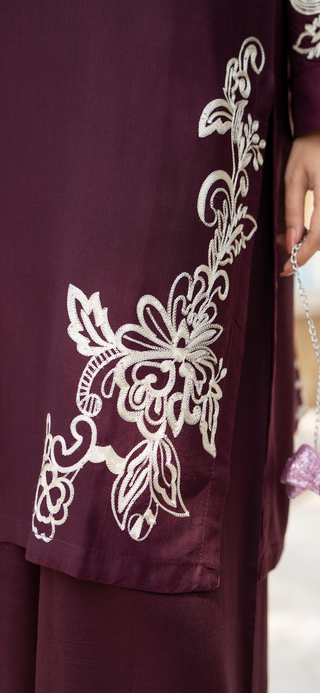 Purple Raniya.h 3pc Linen Suit