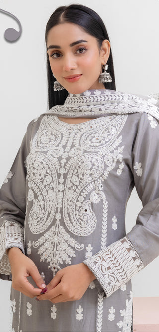 Grey 3pc Summer Linen suit with Palazzo’s
