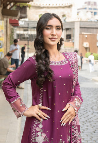 Plum 3pc Winter Linen Suit