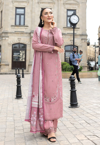 Dusky Pink 3pc Mother & Daughter Winter Linen Suit