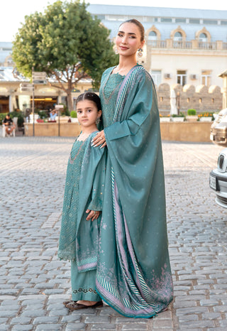 Mint 3pc Mother & Daughter Winter Linen Suit