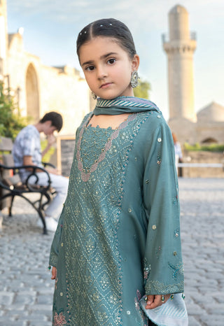 Mint 3pc Mother & Daughter Winter Linen Suit