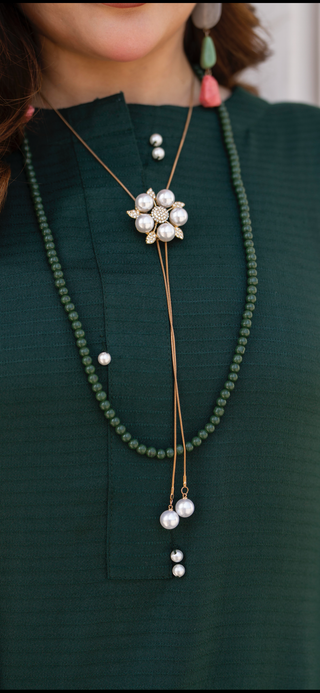 Simple Green Raniya.h 3pc Dhanak Suit