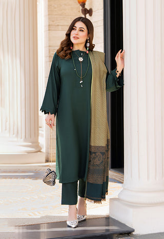 Simple Green Raniya.h 3pc Dhanak Suit