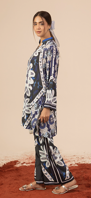 Navy 2pc Silk Co-Ord