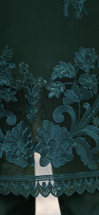 Green Raniya.h 3pc Linen Suit