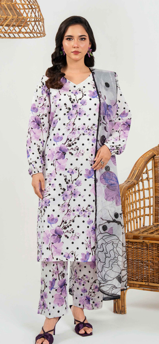 White/Purple 3pc Ally’s Gripsilk Suit