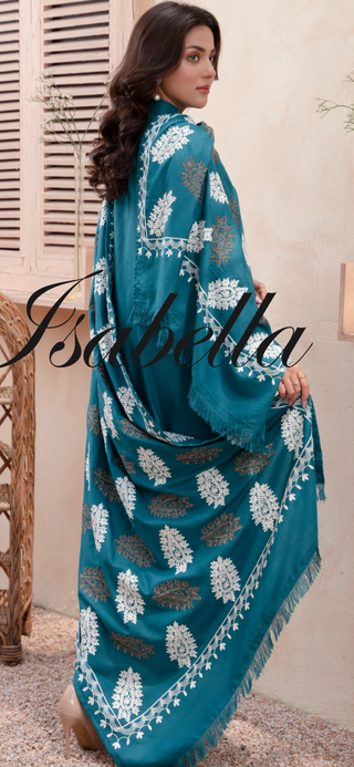 Teal Raniya.h 3pc Dhanak Suit