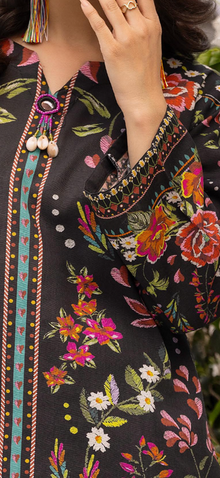 Black Floral Khaddar Co-ord Set