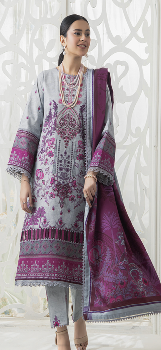 Grey & Purple Ally’s Khaddar Suit