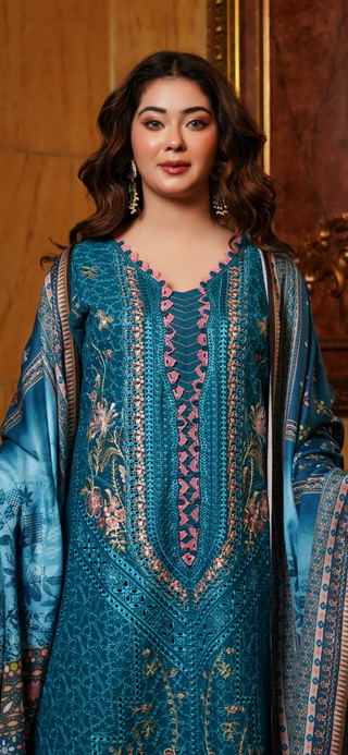 Zinc Embroided 3pc Linen Suit