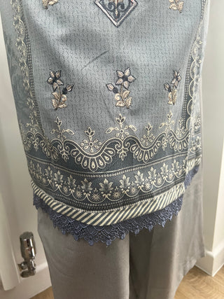 Grey 3pc Dhanak Suit