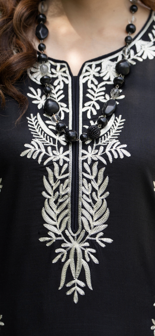 Black Raniya.h 3pc Linen Suit