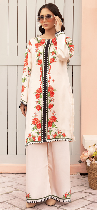 Off-White 2pc Silk Co-Ord