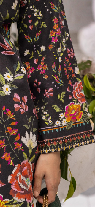 Black Floral Khaddar Co-ord Set