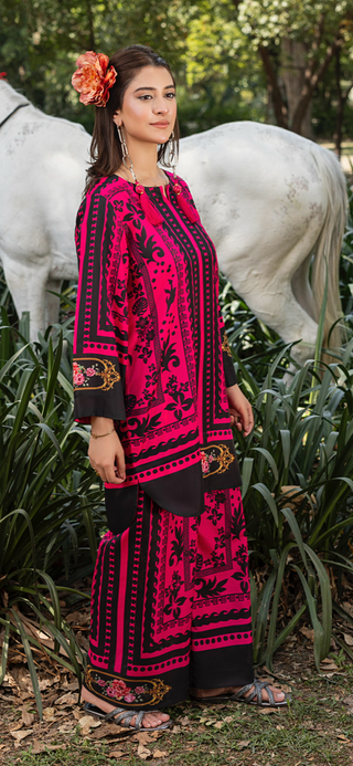 Black/Pink 2pc Cotton Co-Ord