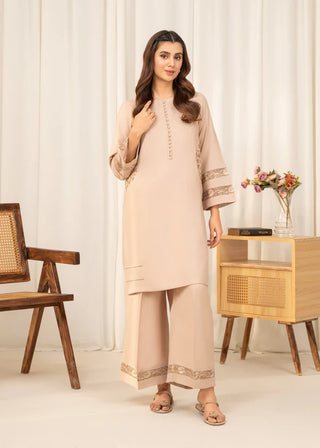Beige Pocket Shirt 2pc Set