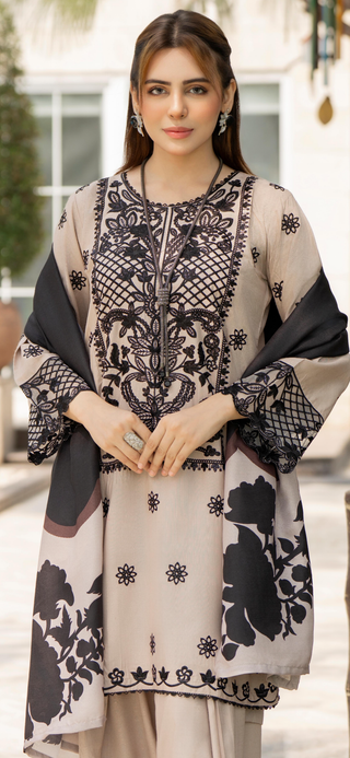 Grey Raniya.h 3pc Linen Suit
