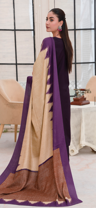 Purple Simple 3pc Raniya.h Linen Suit