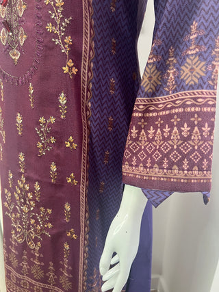 Purple 3pc Dhanak Suit