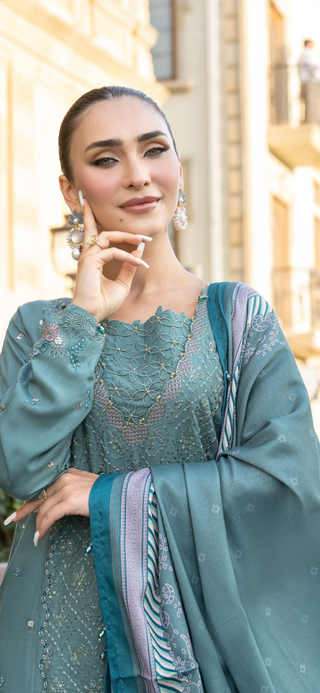 Mint 3pc Mother & Daughter Winter Linen Suit
