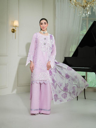 Lilac 3pc Lawn Suit with Full Embroidery