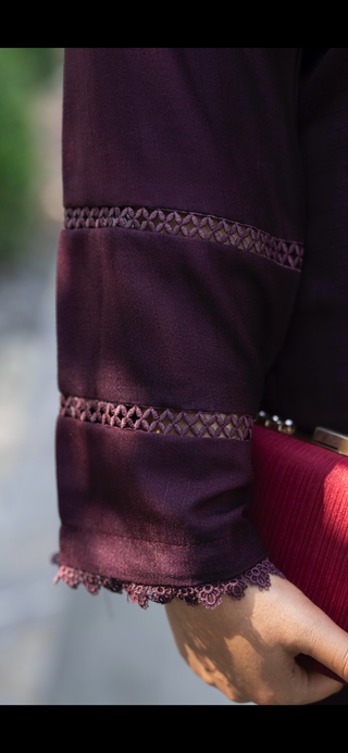 Simple Purple Raniya.h 3pc Dhanak Suit