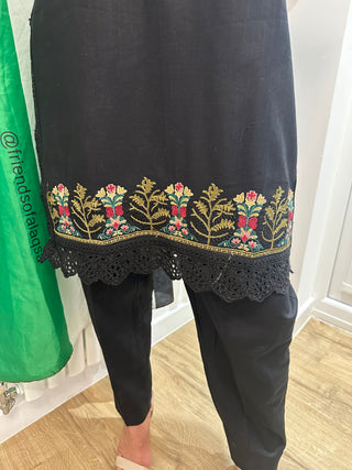Black Khaddar 2 Piece Co-ord Set