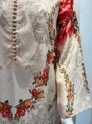 Beige Floral 1pc Maxi