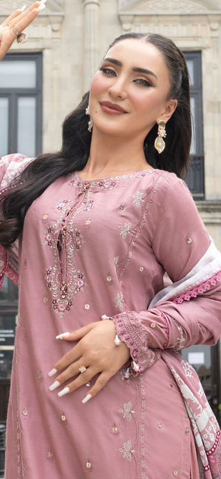 Dusky Pink 3pc Mother & Daughter Winter Linen Suit
