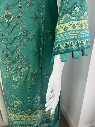 Turquoise 3pc Dhanak Suit
