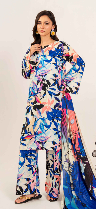 White/Blue 3pc Ally’s Gripsilk Suit