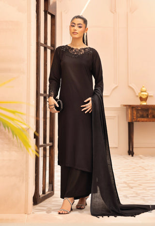 Black 3pc Linen Suit