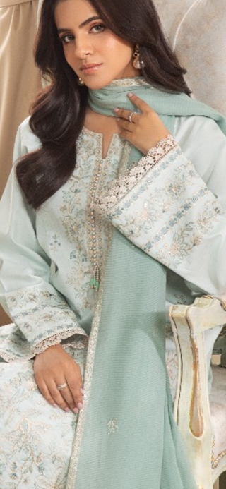 Mint 3pc Lawn Suit with Palazzo