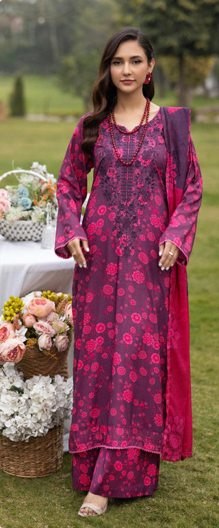 Purple/Pink 3pc Floral Linen Suit