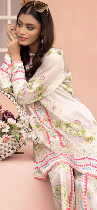 White 2pc Silk Co-Ord