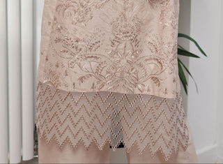 Mocha 3pc Lawn Suit, with Organza Chikankari Borders