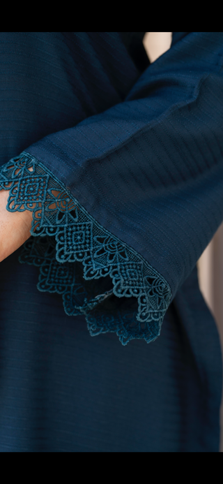 Simple Teal Raniya.h 3pc Dhanak Suit