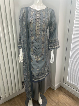 Grey 3pc Dhanak Suit