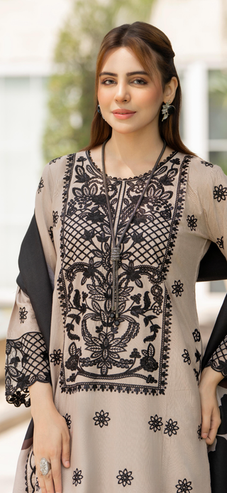 Grey Raniya.h 3pc Linen Suit