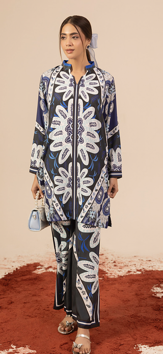 Navy 2pc Silk Co-Ord