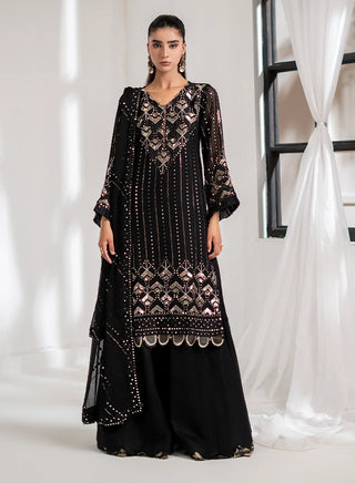 Chiffon-PartyWear-Black