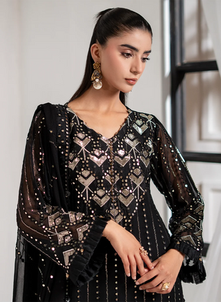 Chiffon-PartyWear-Black