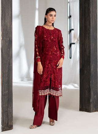 Chiffon-PartyWear-Red